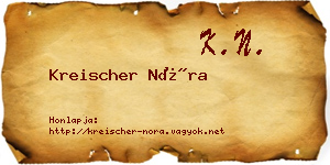 Kreischer Nóra névjegykártya