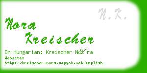 nora kreischer business card